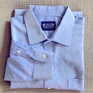 Classic Blue Button Down Long Sleeve Dress Shirt